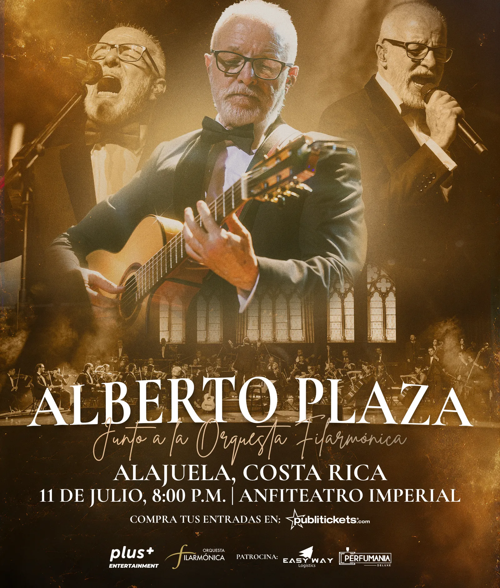 Diseño promocional para concierto de Alberto Plaza