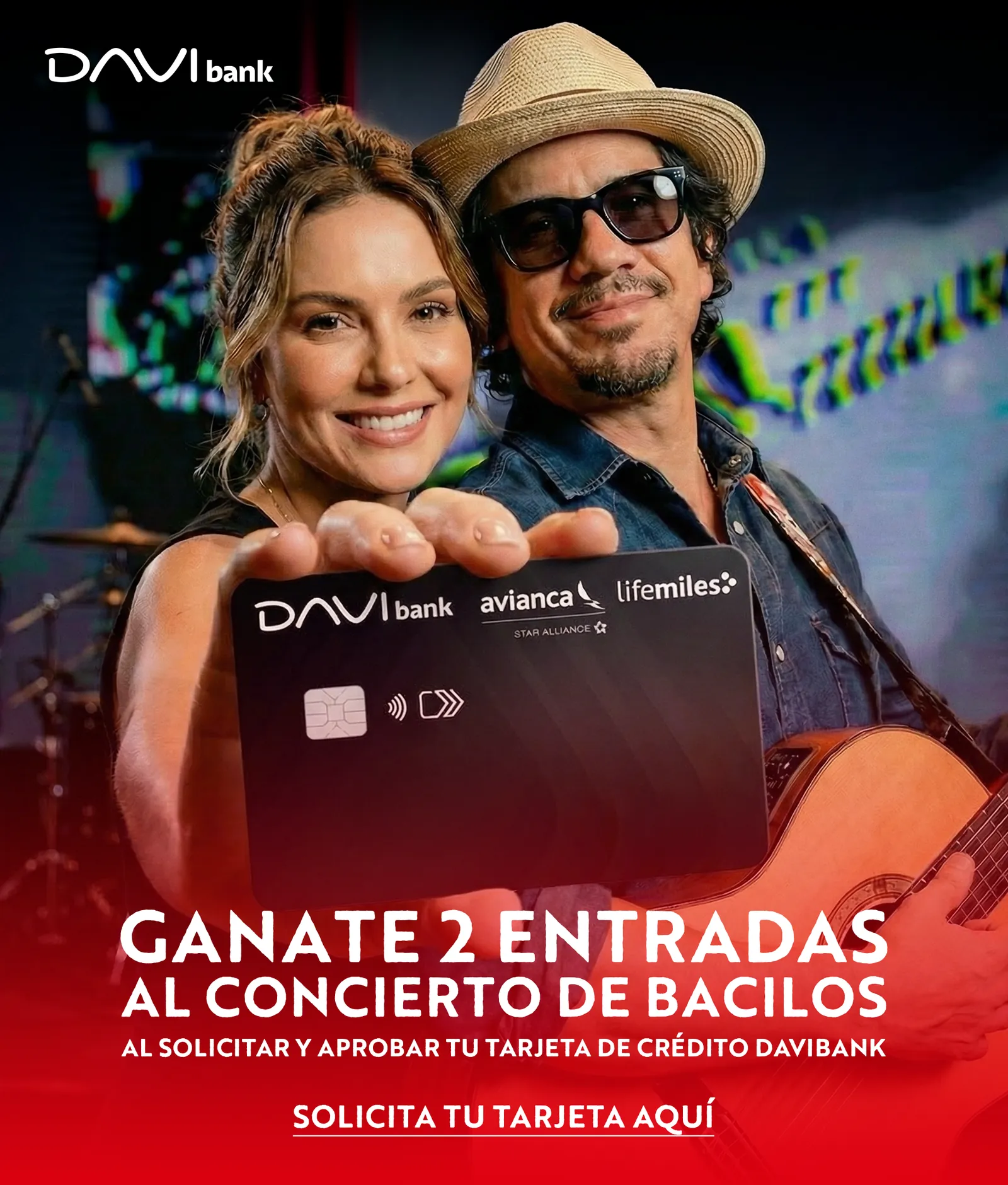 Promoción digital de Davivienda para concierto de Bacilos