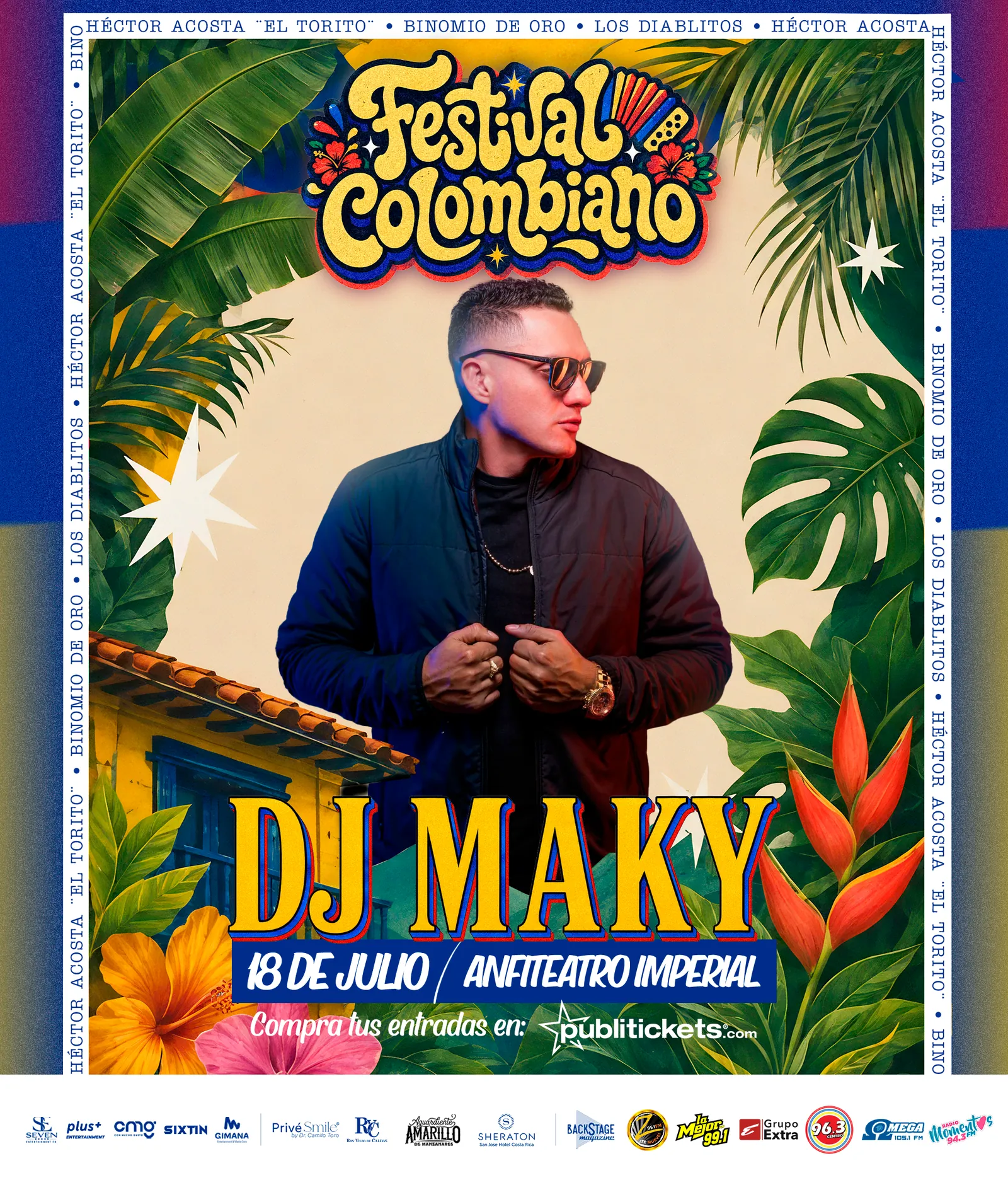 Afiche de DJ Maky para Festival Colombiano